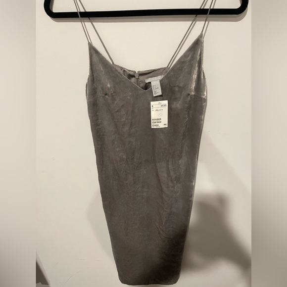 H&M Grey Velvet Dress - Picture 3 of 6